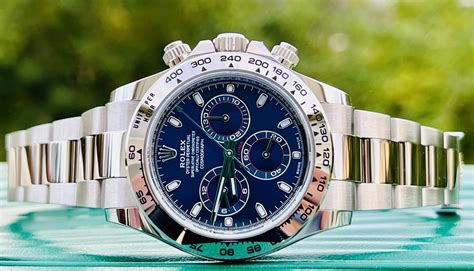 rolex daytona white gold blue dial discontinued